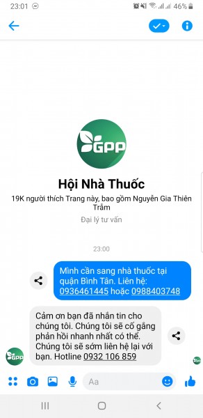 Cần sang lại nhà thuốc gần chung cư Lê Thành quận Bình Tân. Liên hệ: 0936461445 hoặc 0988403748 (Giao Linh)