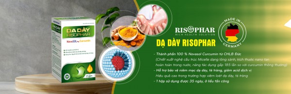 DẠ DÀY RISOPHAR (100% Novasol Curcumin nhập khẩu Đức). 1 lọ dùng 35 ngày