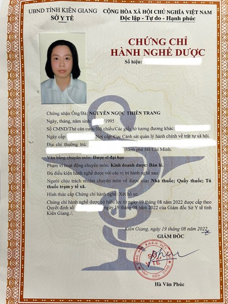 DƯỢC SĨ ĐẠI HỌC CÓ CCHN TÌM CHUỖI/NHÀ THUỐC HỢP TÁC
